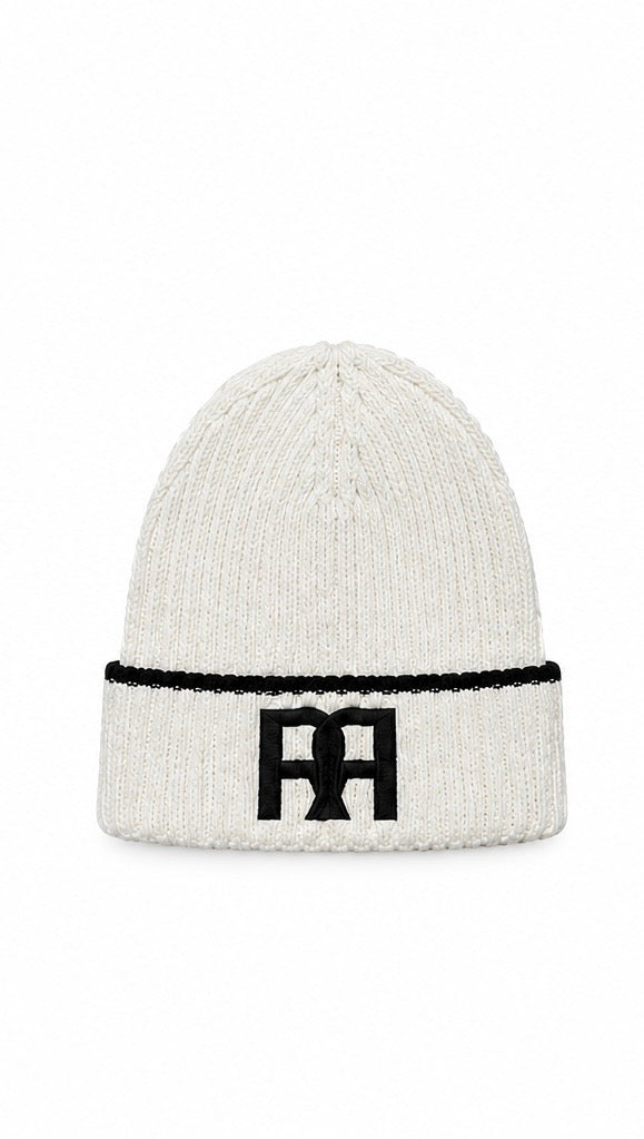 WHITE OFF PANDA BEANIE